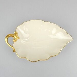 Lenox Ivory 24K Gold Trim Leaf Plate